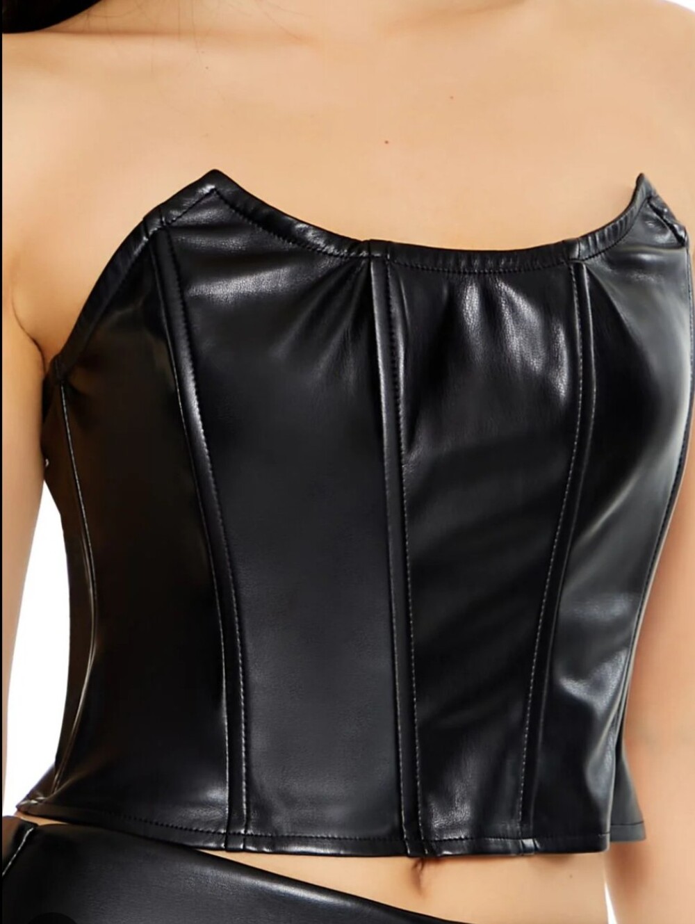 Forever 21 Black Faux Leather Corset Top- Size 3X